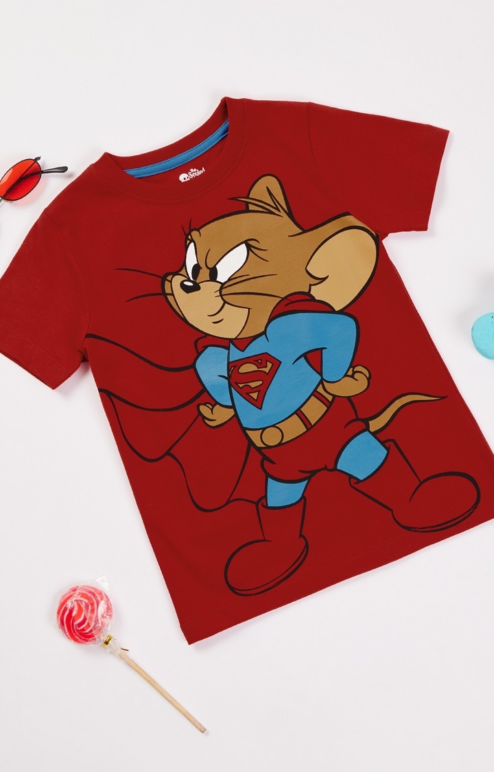 Boys Tom And Jerry: Super Jerry Boys Cotton T-Shirt