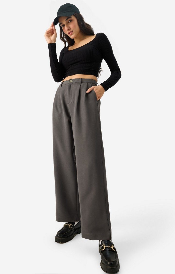 Women's Korean Pants Grey Pants