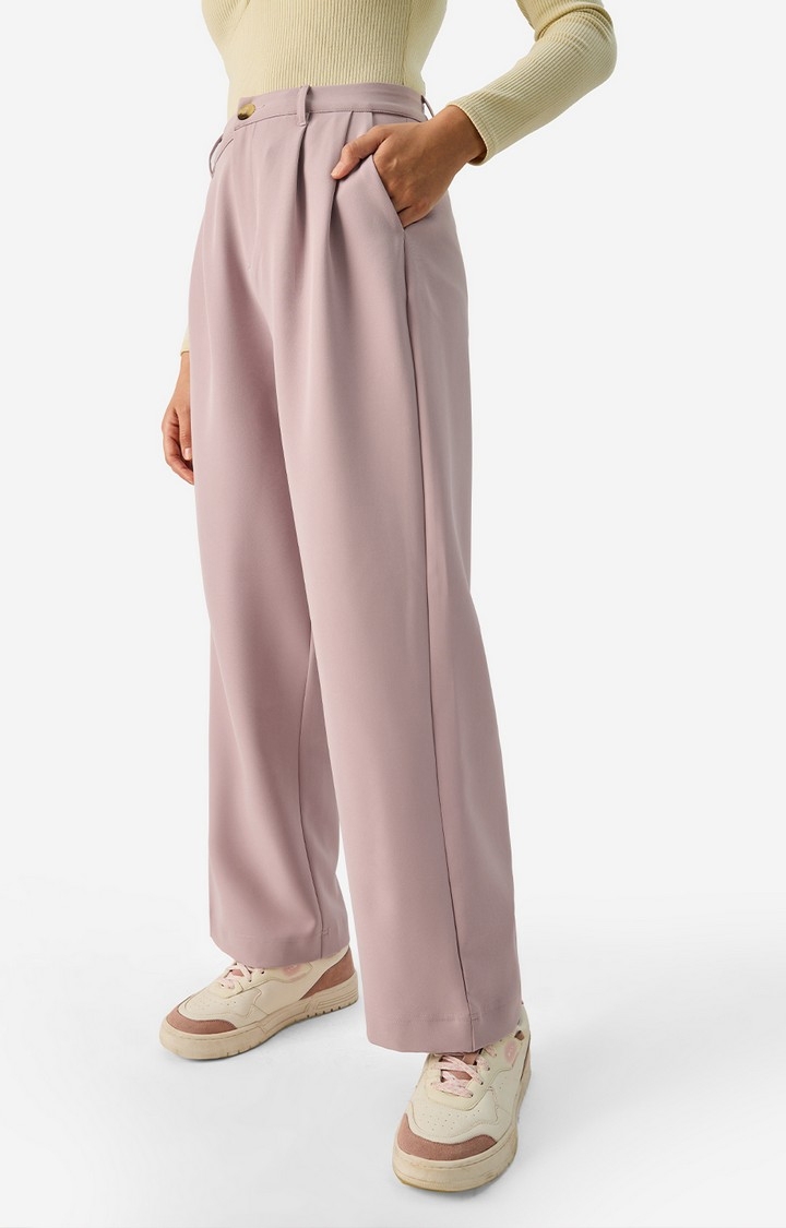 The Souled Store | Women's Solids Dusky Rose Pants