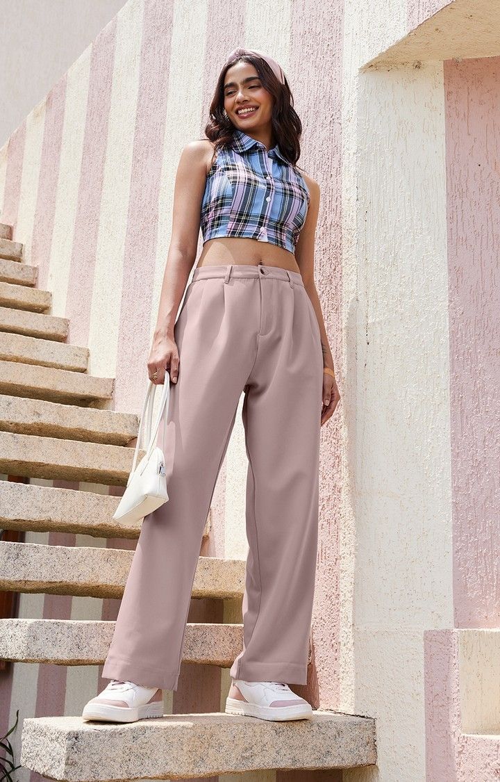 Women's Solids Dusky Rose Pants
