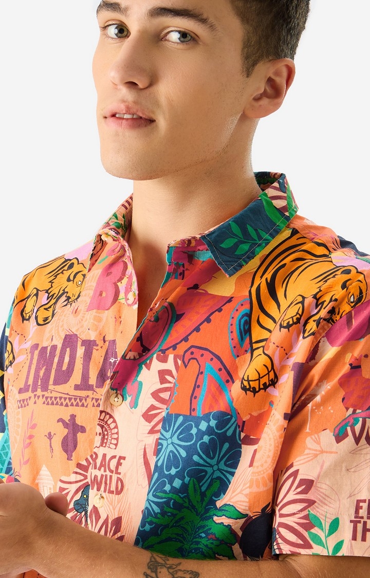 Men's Jungle Book Indie Print Summer Casual Shirt