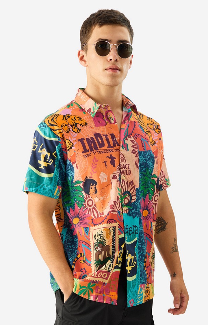 Men's Jungle Book Indie Print Summer Casual Shirt
