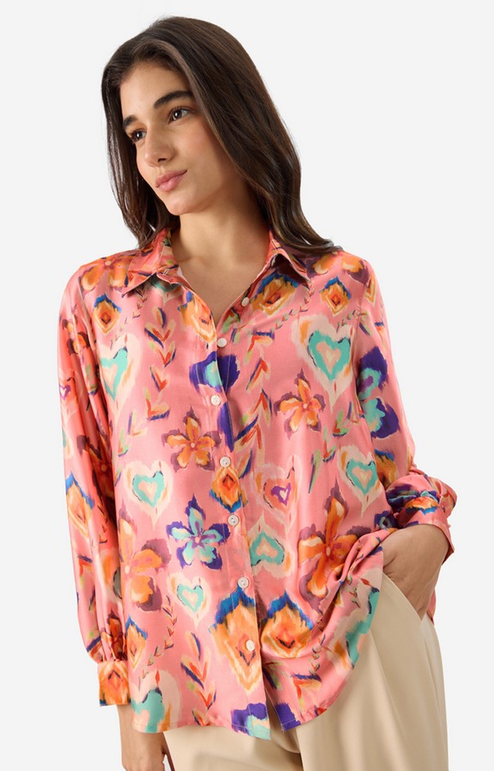 The Souled Store | Women's  Original Floral Ink Oversized Shirt