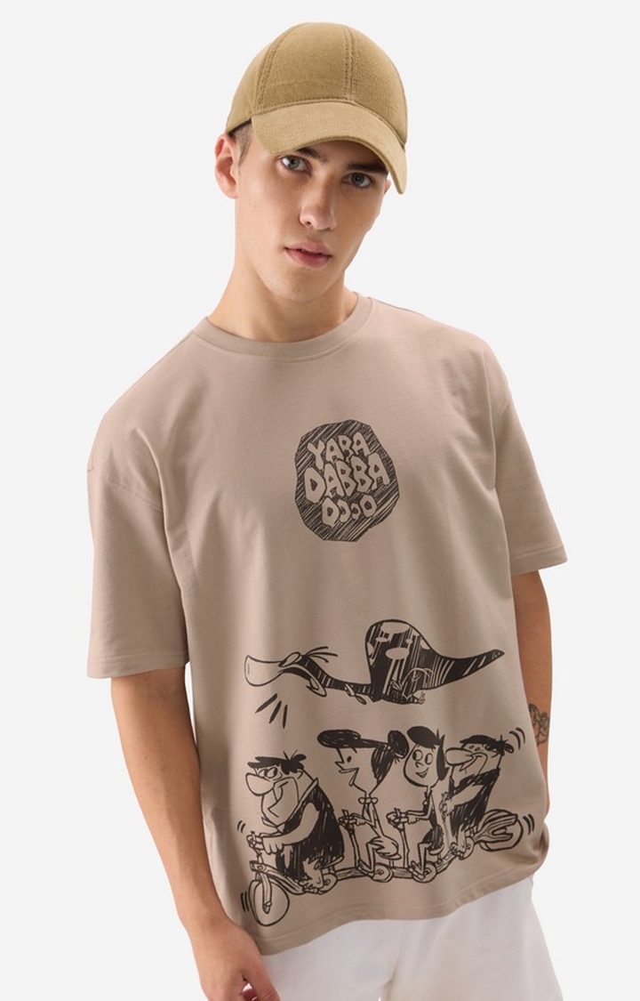 The Souled Store | Men's The Flintstones Yabba Dabba Doo Oversized T-Shirts