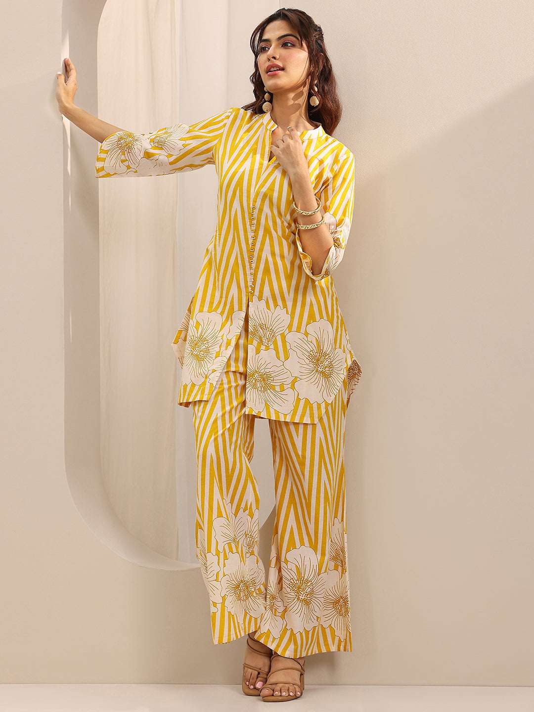 Libas Ladies Western Kurti 2Pcs Set 400635 Yellow