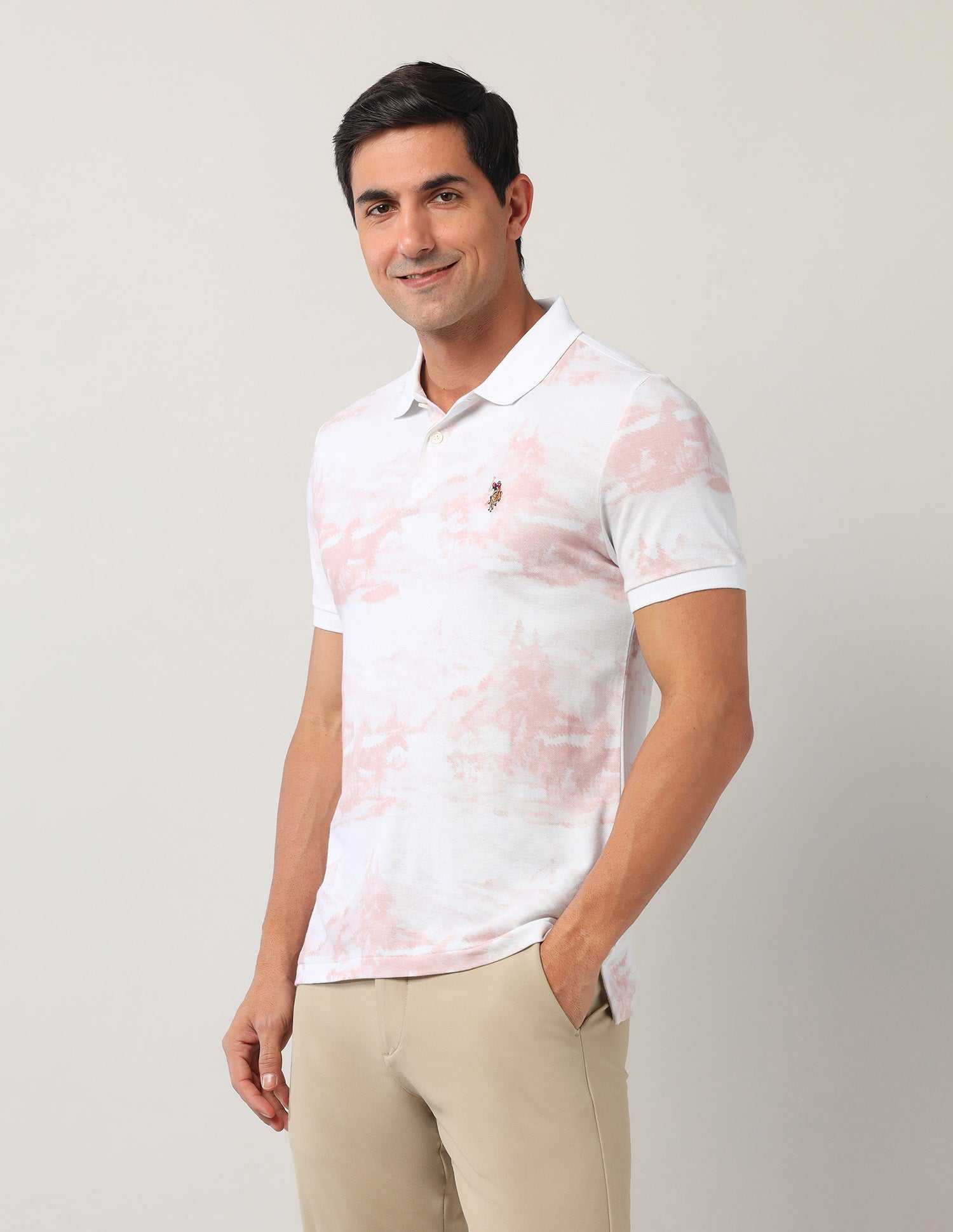 U.S.POLO MENS T-SHIRT H/S UDTSH3247 PEACH