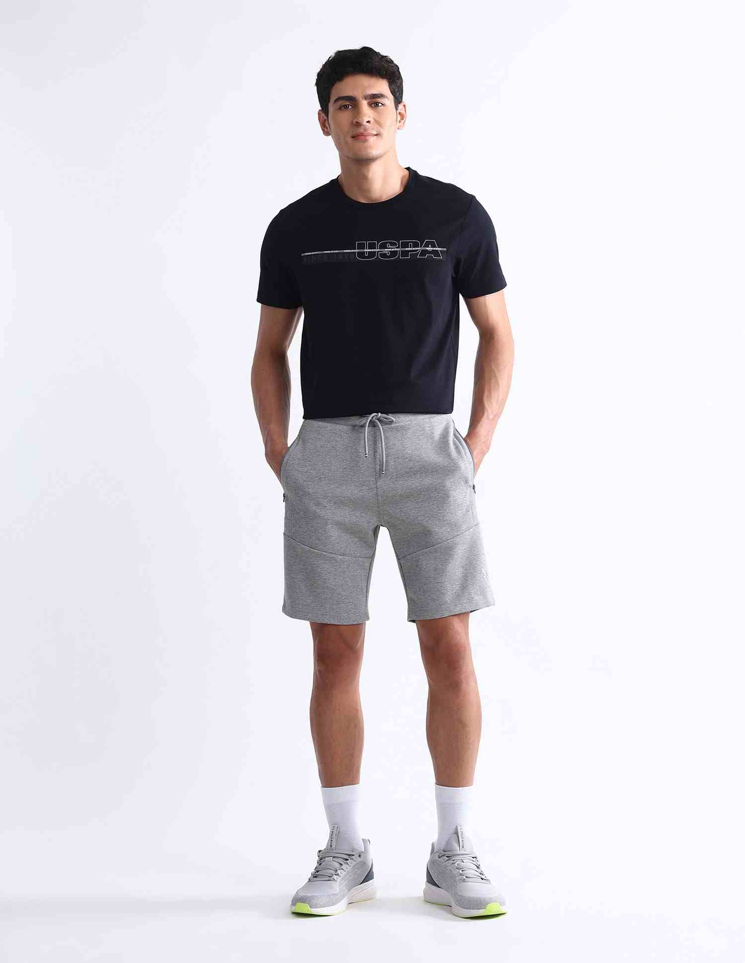 U.S.POLO MENS BERMUDA COTTON UASRT0062 Grey