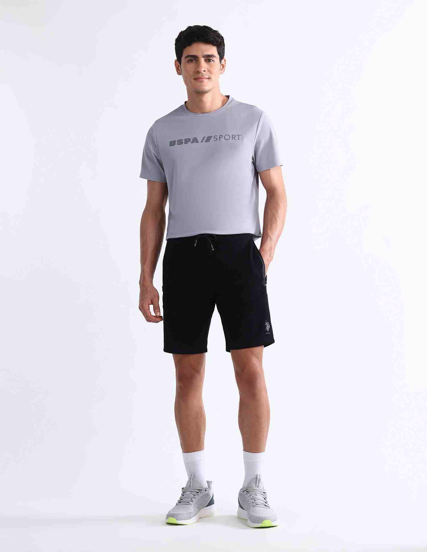 U.S.POLO MENS BERMUDA COTTON UASRT0063 BLACK