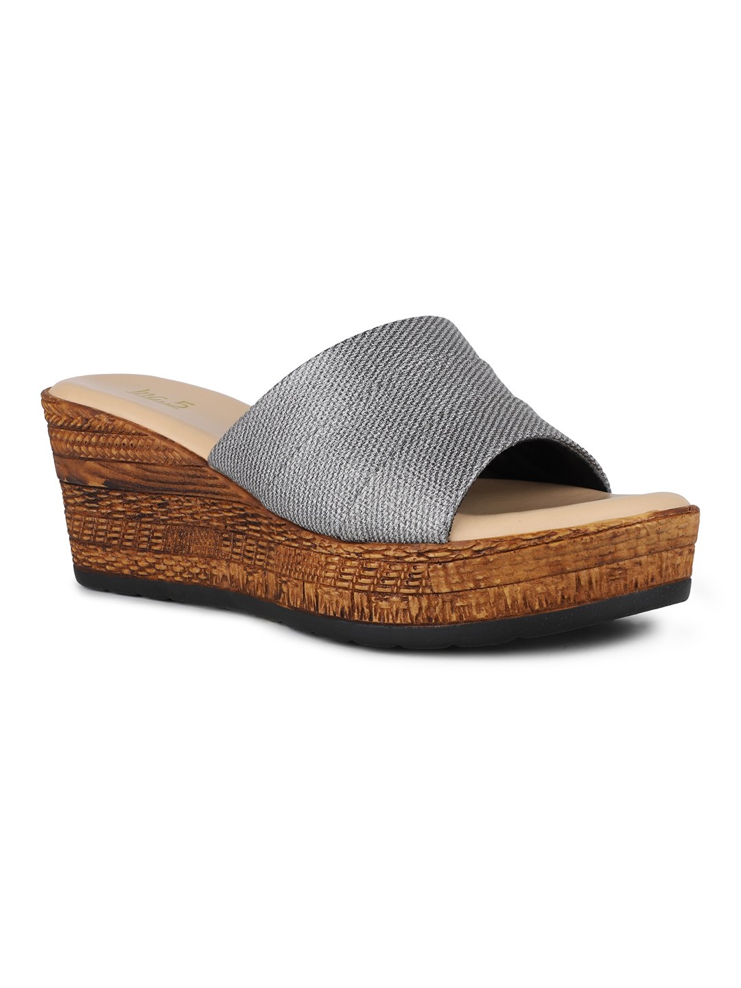 Inc.5 | Womens Pewter Party Wear Solid Round Toe Wedge Heel Sandals|1