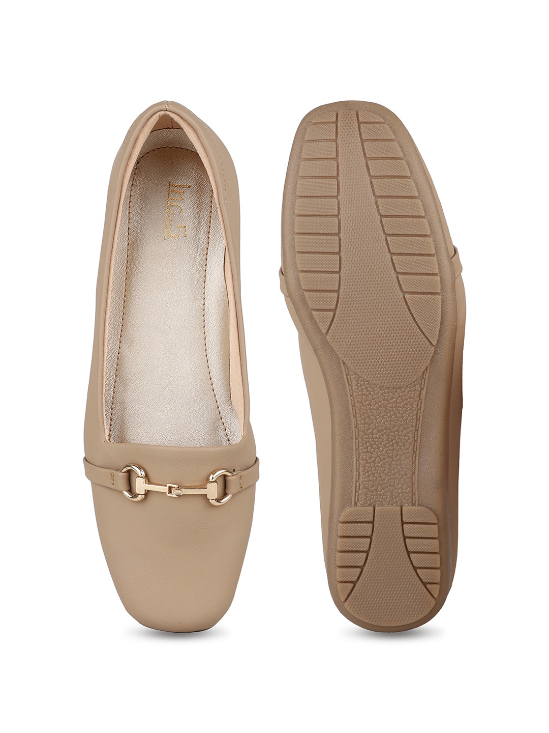 Inc.5 | Inc.5 Women Beige Casual Solid Round Loafers|4