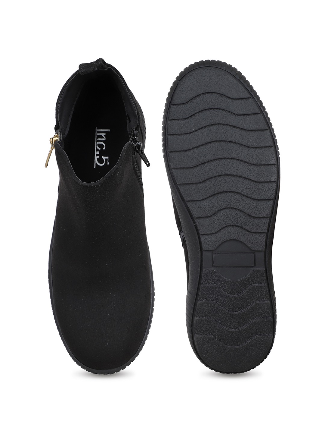 Inc.5 | Womens Black Casual Solid Pattern Ankle Boots|3