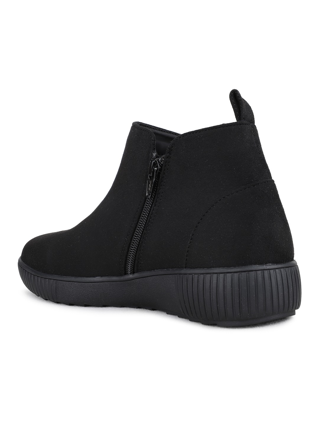 Inc.5 | Womens Black Casual Solid Pattern Ankle Boots|1