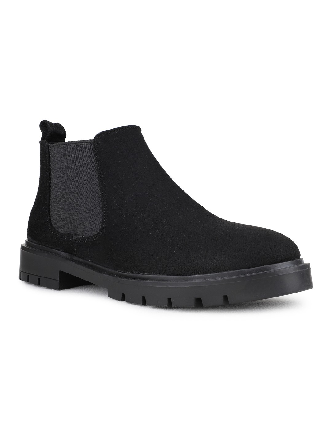 Womens Black Casual Solid Chelsea Boots