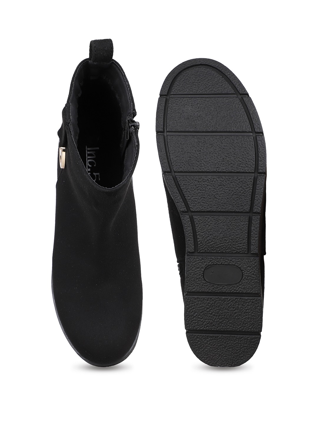 Inc.5 | Womens Black Casual Solid Ankle Boots|3