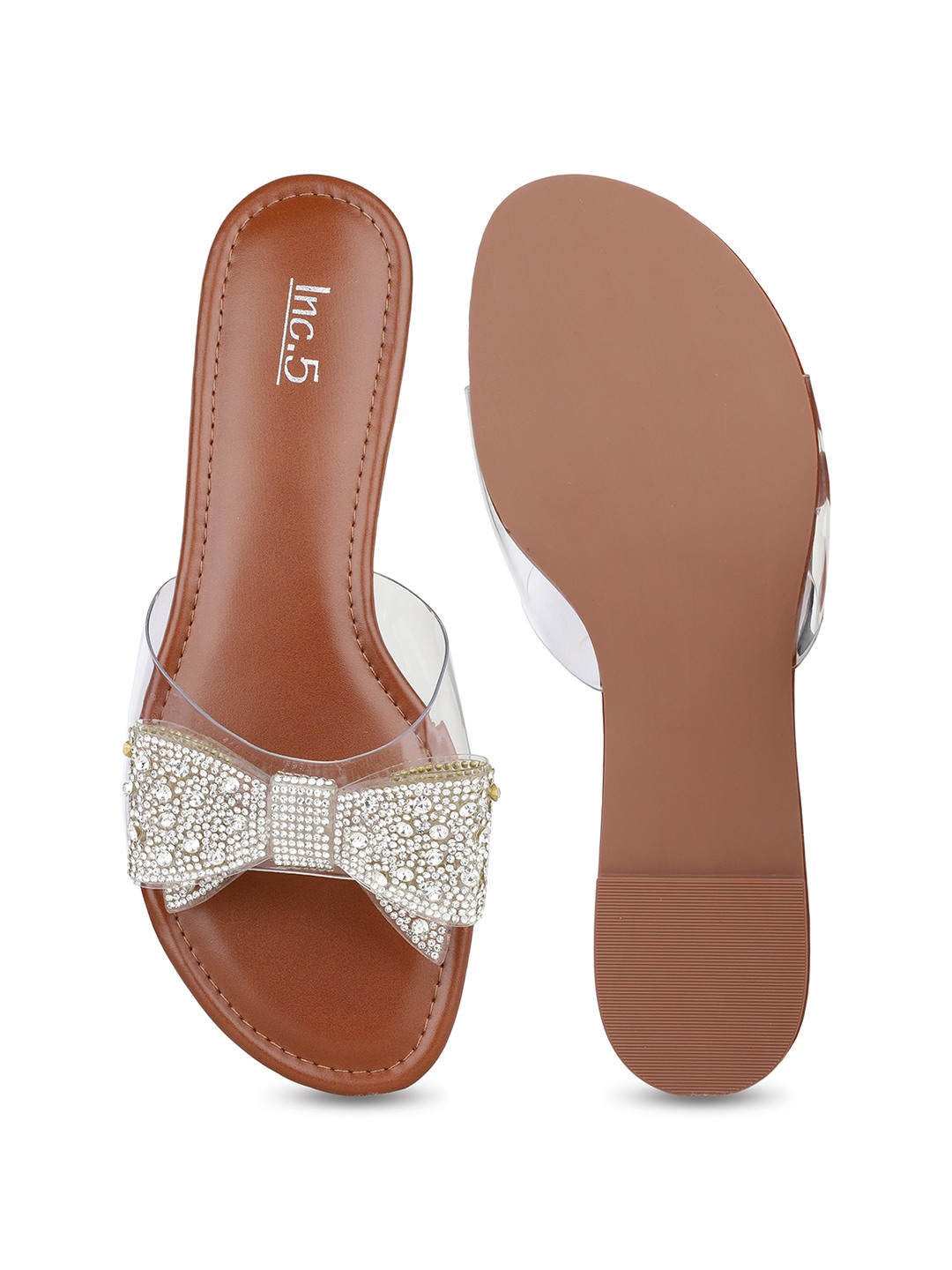 Inc.5 | Womens Silver Ethnic Embellished Pattern Open Toe Flat Slip-On Sandals|4