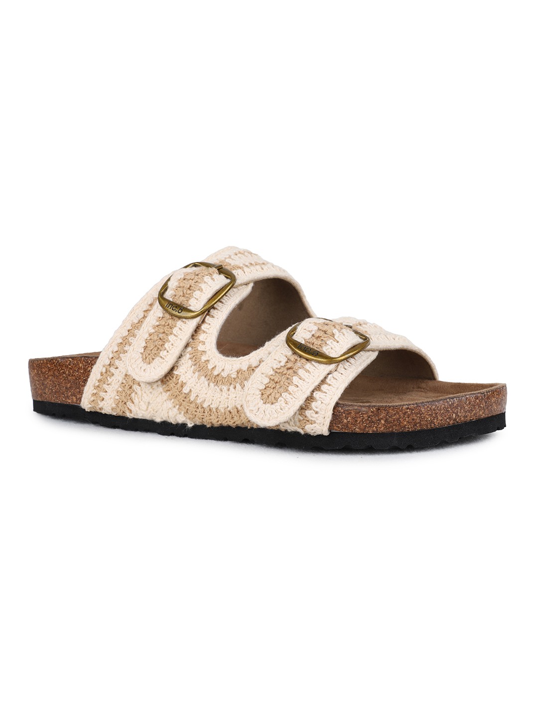 Inc.5 | Womens Beige Ethnic Embellished Open Toe Flat Slip-On Sandals|1