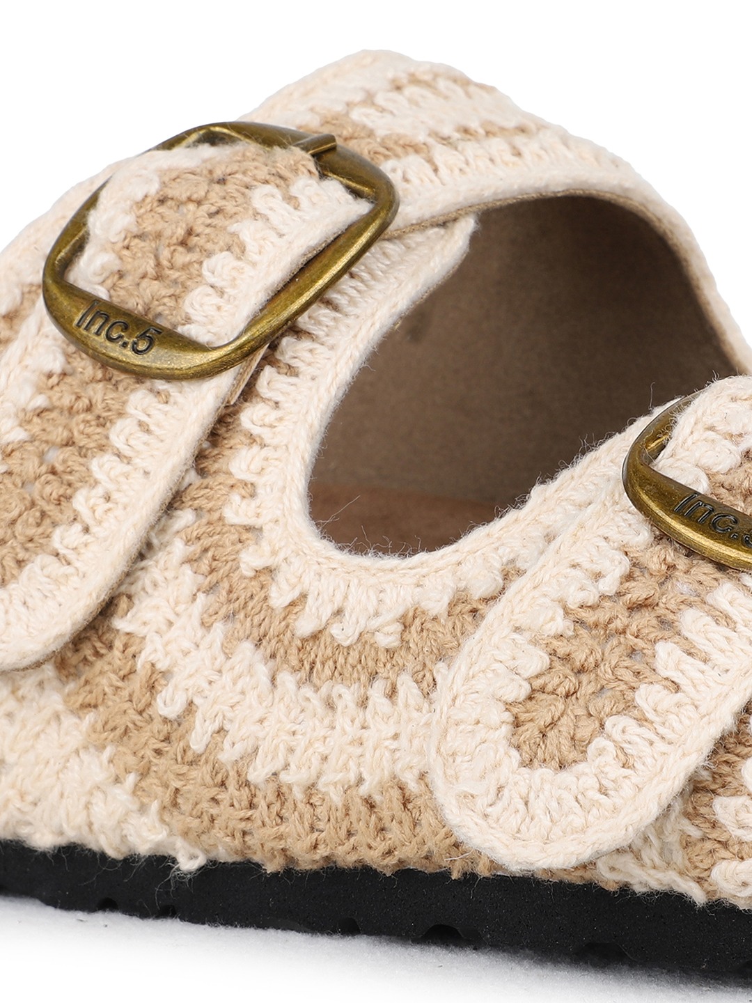 Inc.5 | Womens Beige Ethnic Embellished Open Toe Flat Slip-On Sandals|5