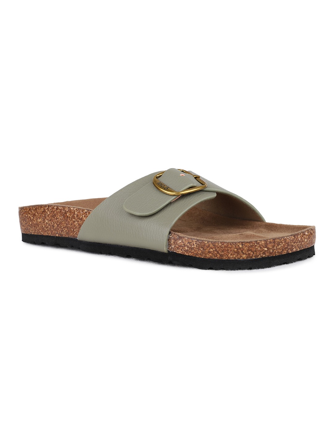 Inc.5 | Womens Green Casual Solid Open Toe Flat Slip-On Sandals|1