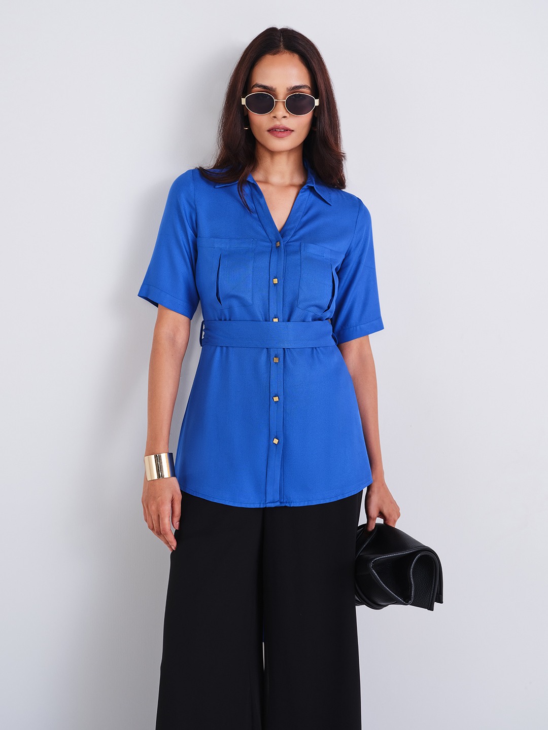 AND BLUE Occasion Solid SHIRT