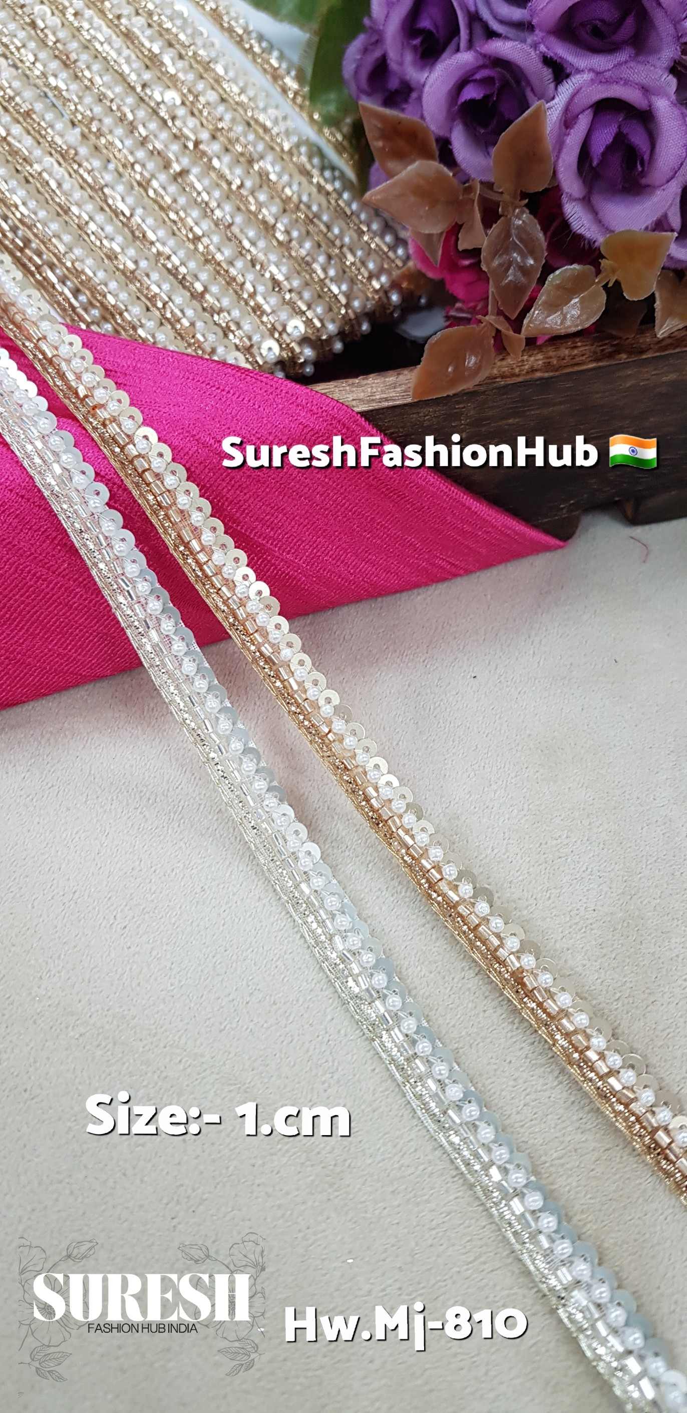 Water Handmade Nakshi & Pearl Embroidery Lace 
