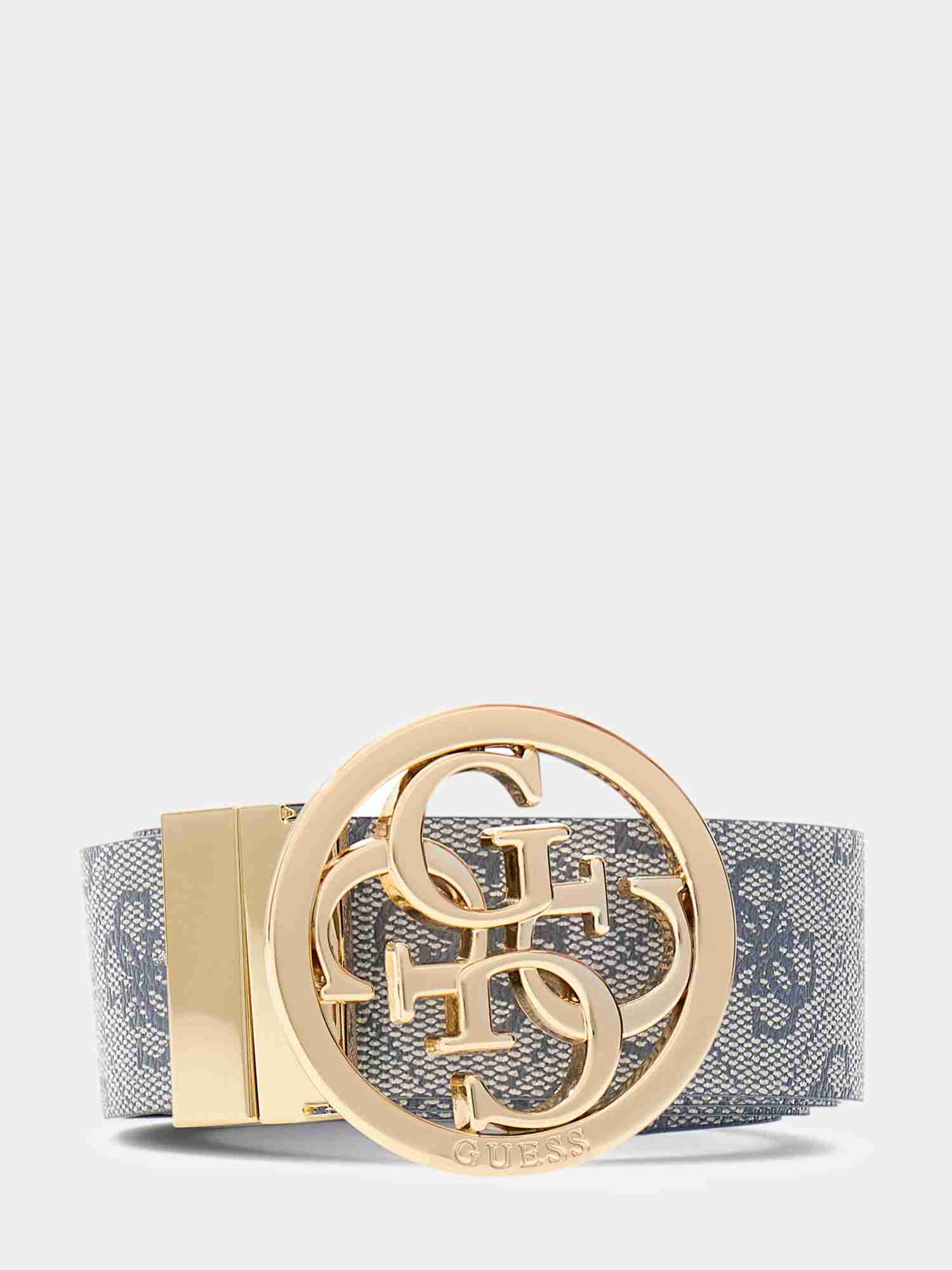 Guess Grey Polyester Textured Women Belt