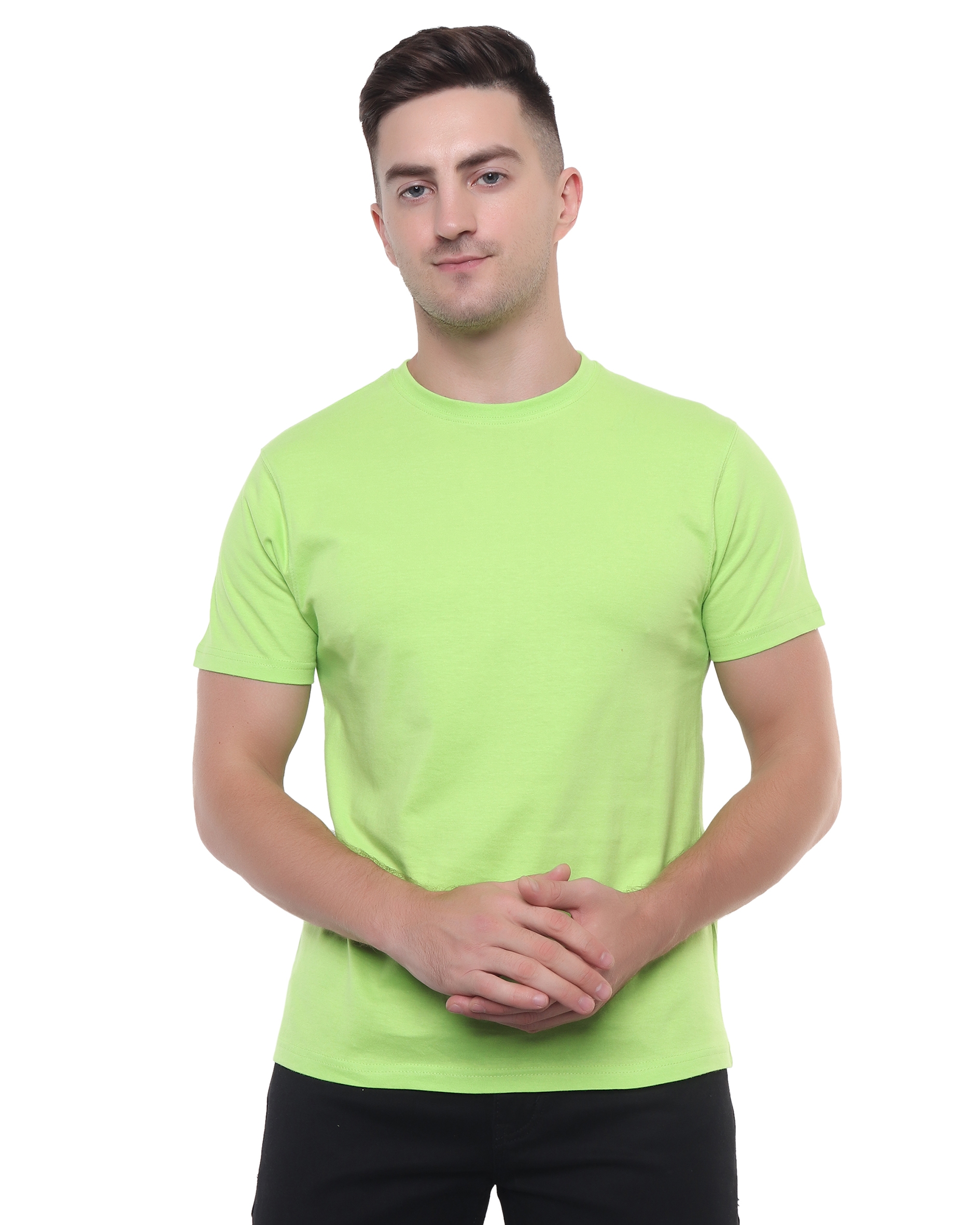 Chartreuse Green Round Neck T Shirt