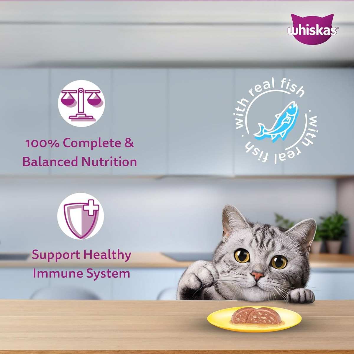 Whiskas Tune & White Fish in Jelly Wet Cat (1+ year) Food, 80g