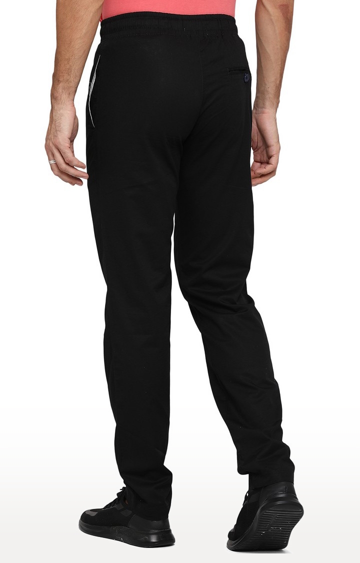 JadeBlue | JB-TR-307C BLACK Men's Black Cotton Solid Trackpants 2