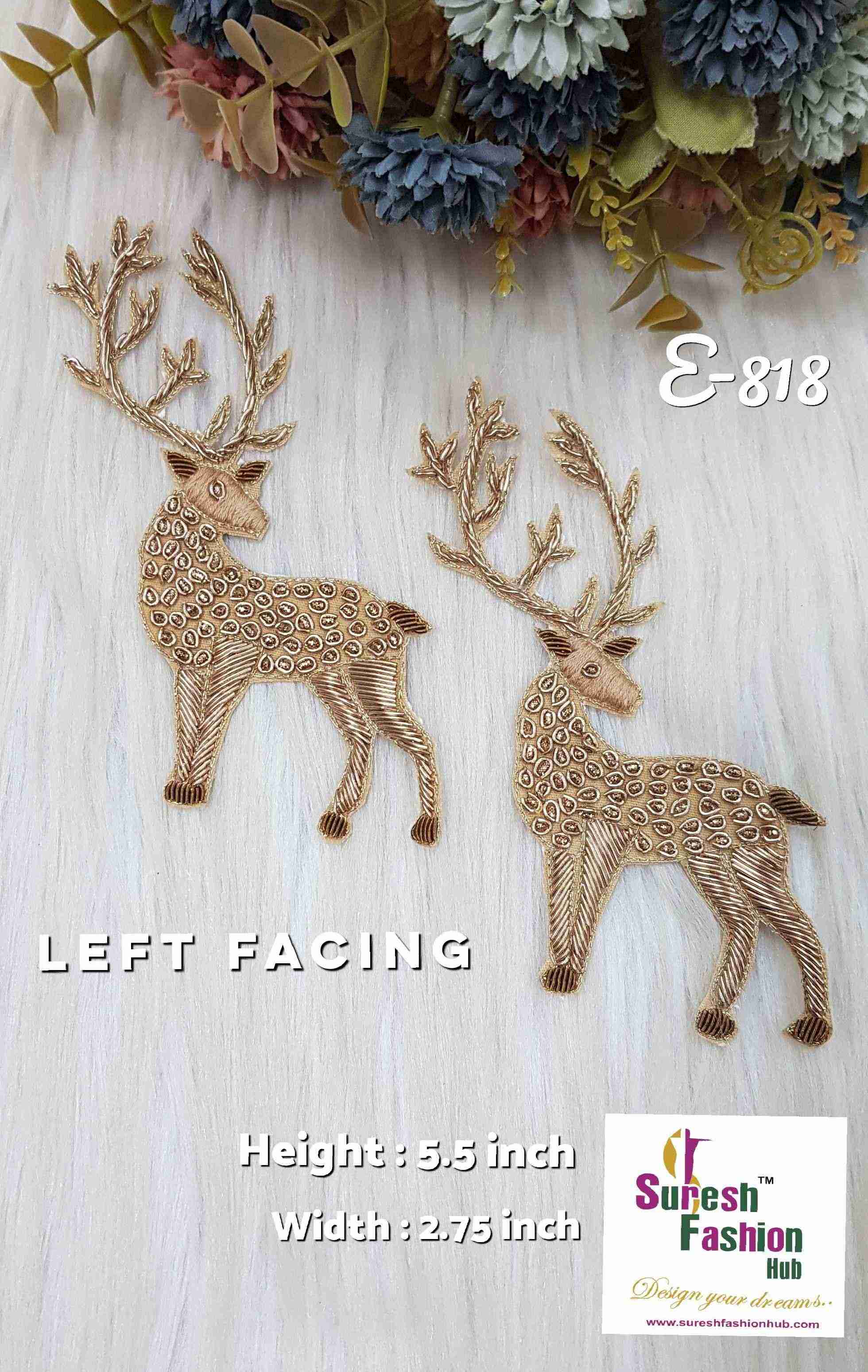 Enchanting Left-Facing Deer Embroidered Patch*