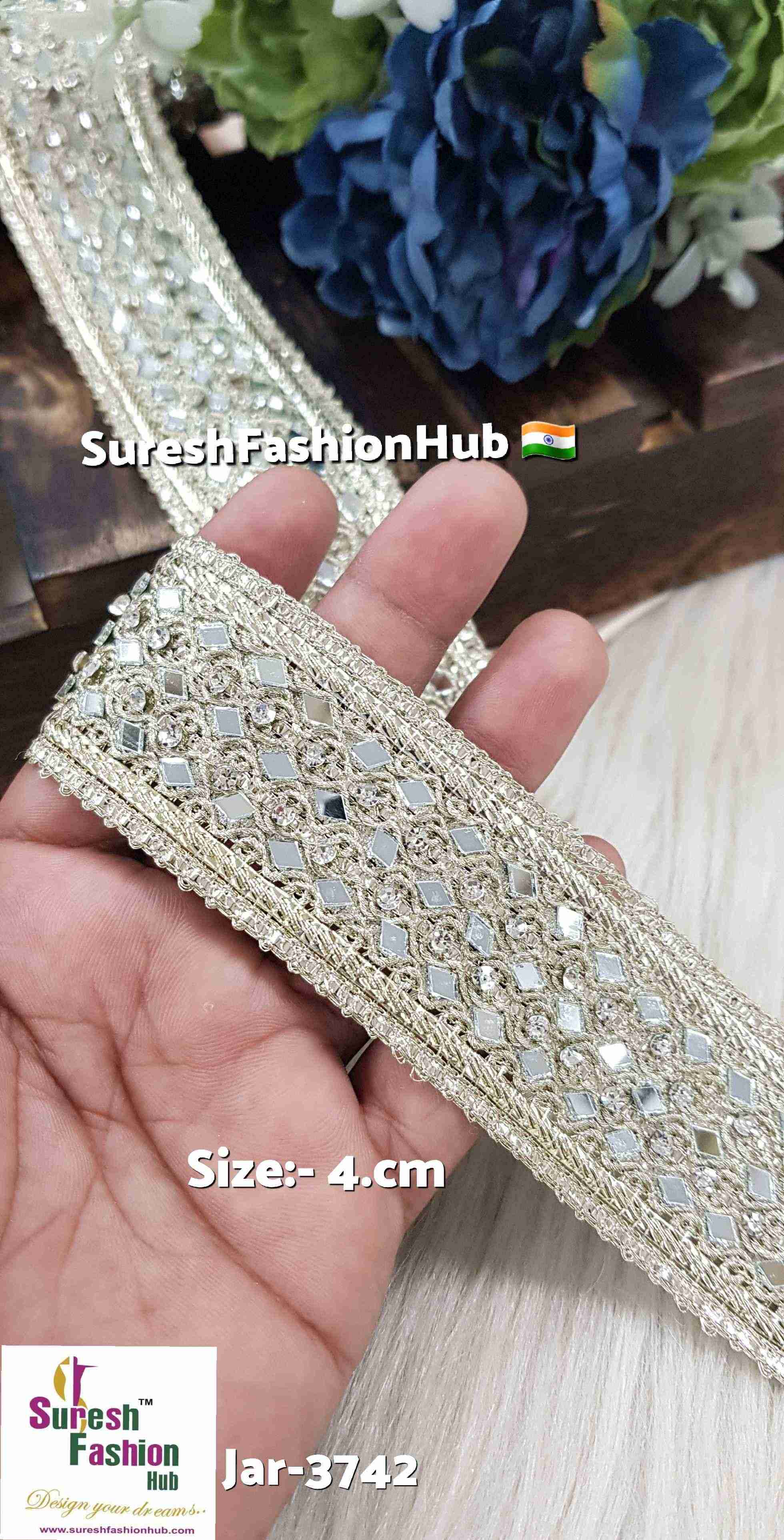 Water Radiance Gota Zari Lace