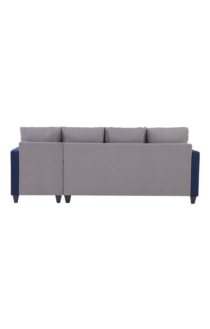 neudot Saya LHS Sectional Sofa for Living Room |6 Person Sofa| Premium Fabric with Cushioned Armrest | 12 Months Warranty| Solid Wood Frame| 6 Seater in Saya Duo Blue Color DIY(Do-It-Yourself)