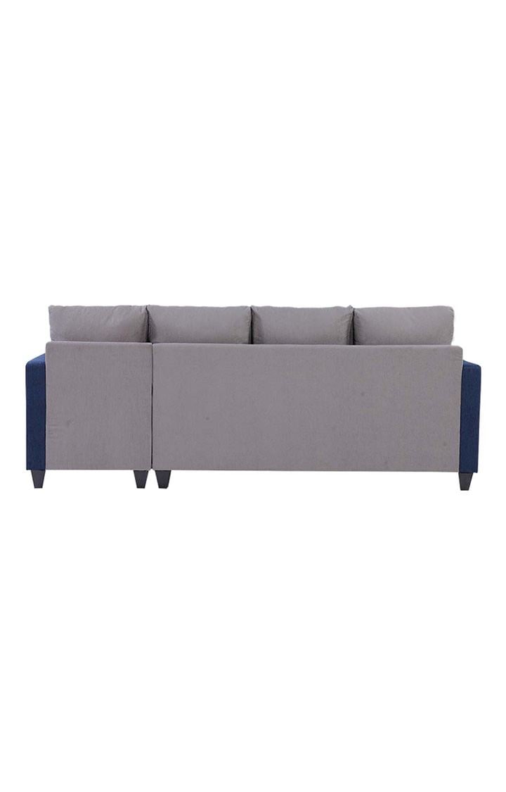 neudot Saya LHS Sectional Sofa for Living Room |6 Person Sofa| Premium Fabric with Cushioned Armrest | 12 Months Warranty| Solid Wood Frame| 6 Seater in Saya Duo Blue Color DIY(Do-It-Yourself)