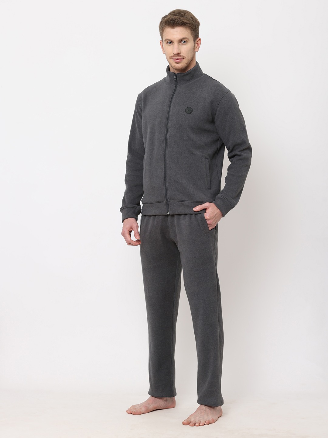 Sweet Dreams Men Black Polyester Solid Tracksuits