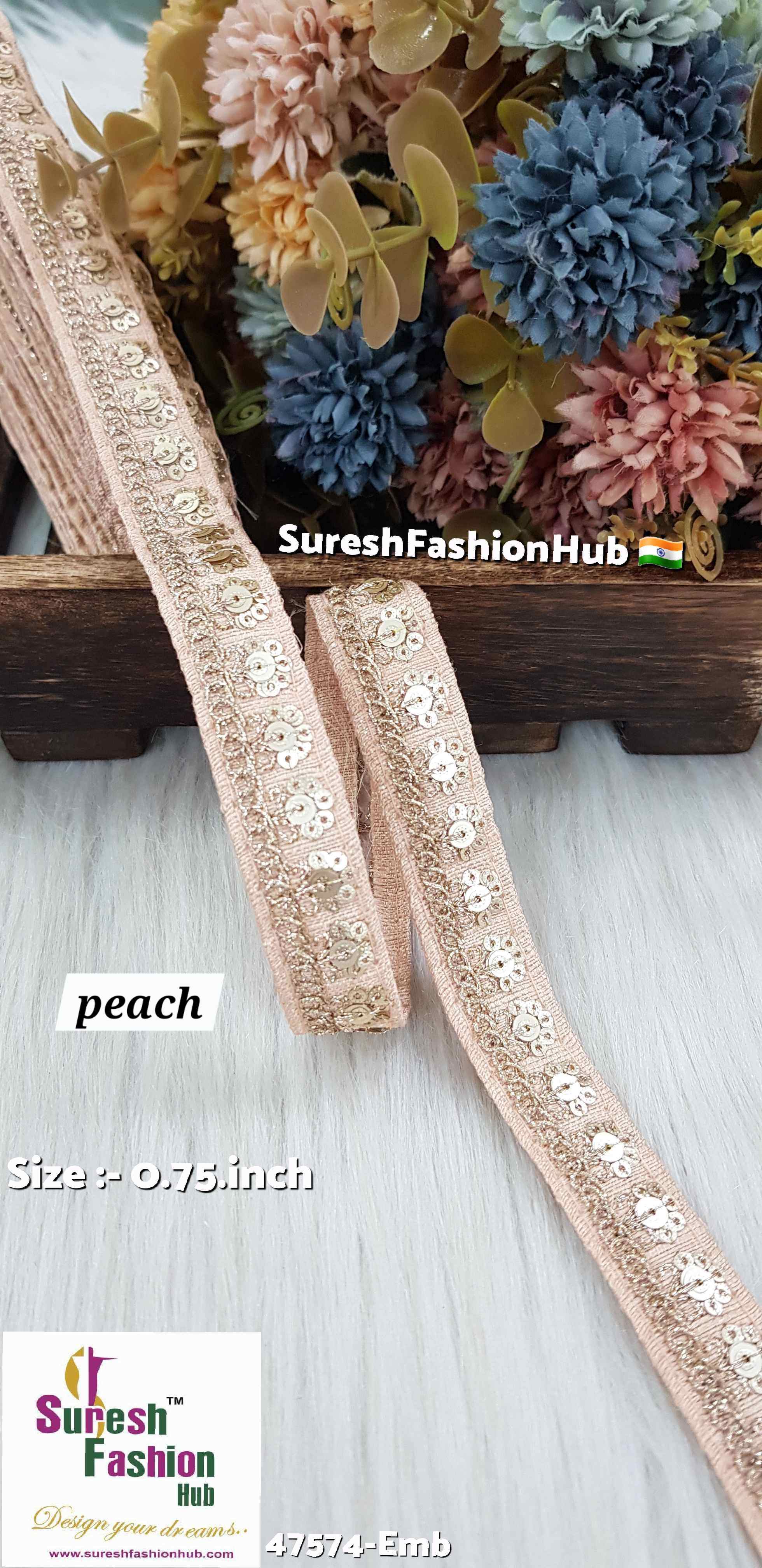 Embroidery  Peach Blossom Surat Silk