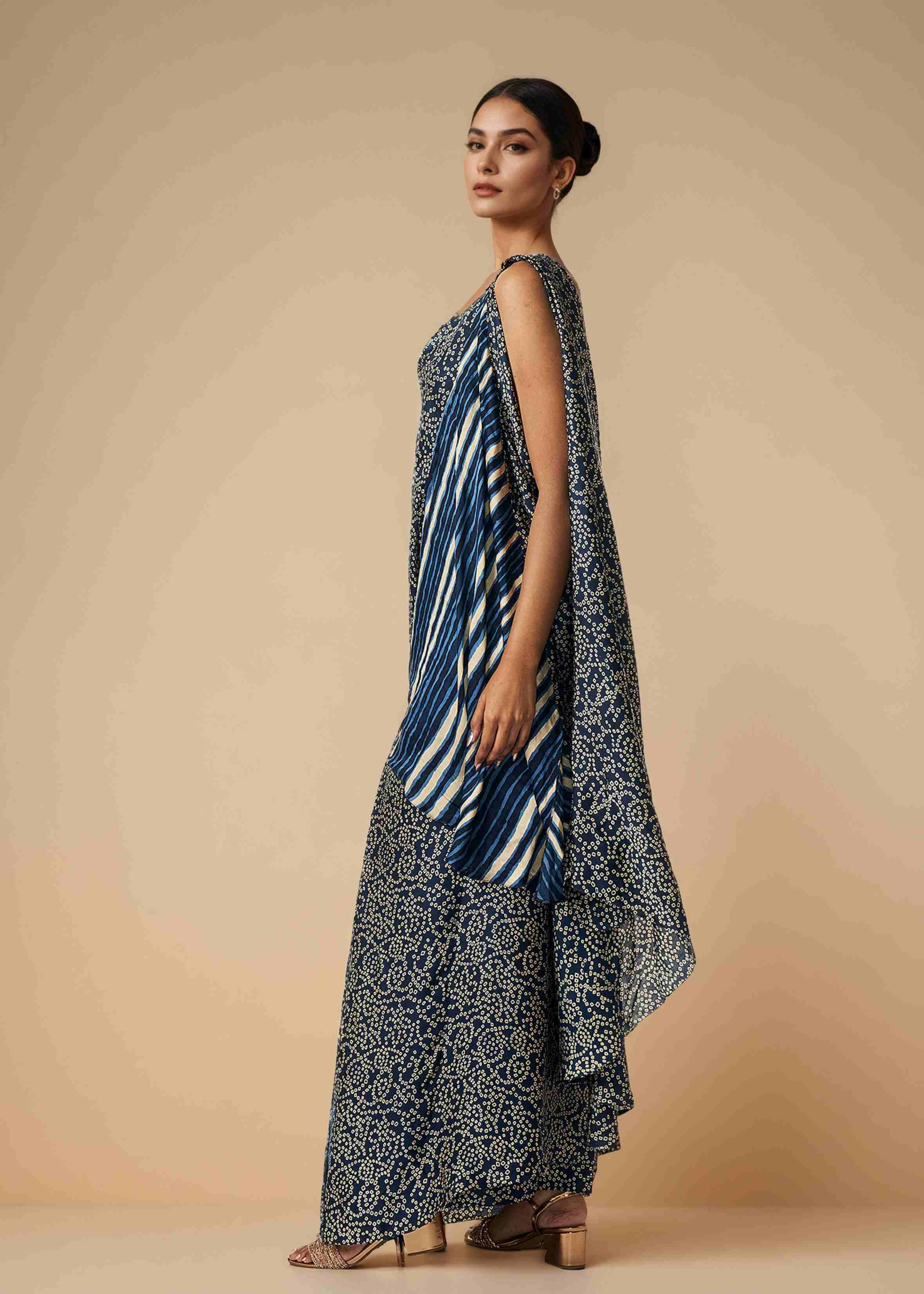 Blue Draped Saree