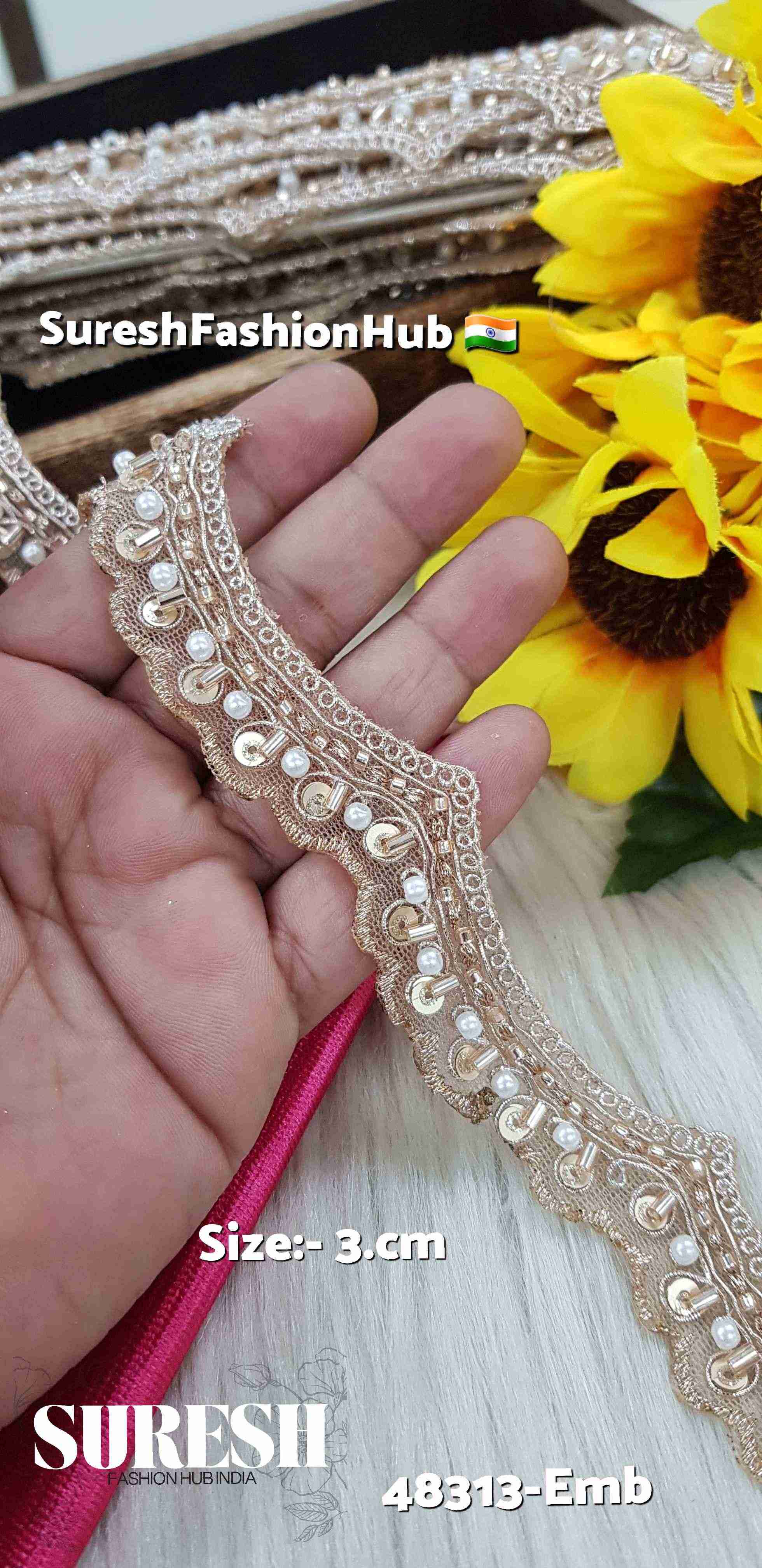 Rose Gold Radiance Scallop Lace