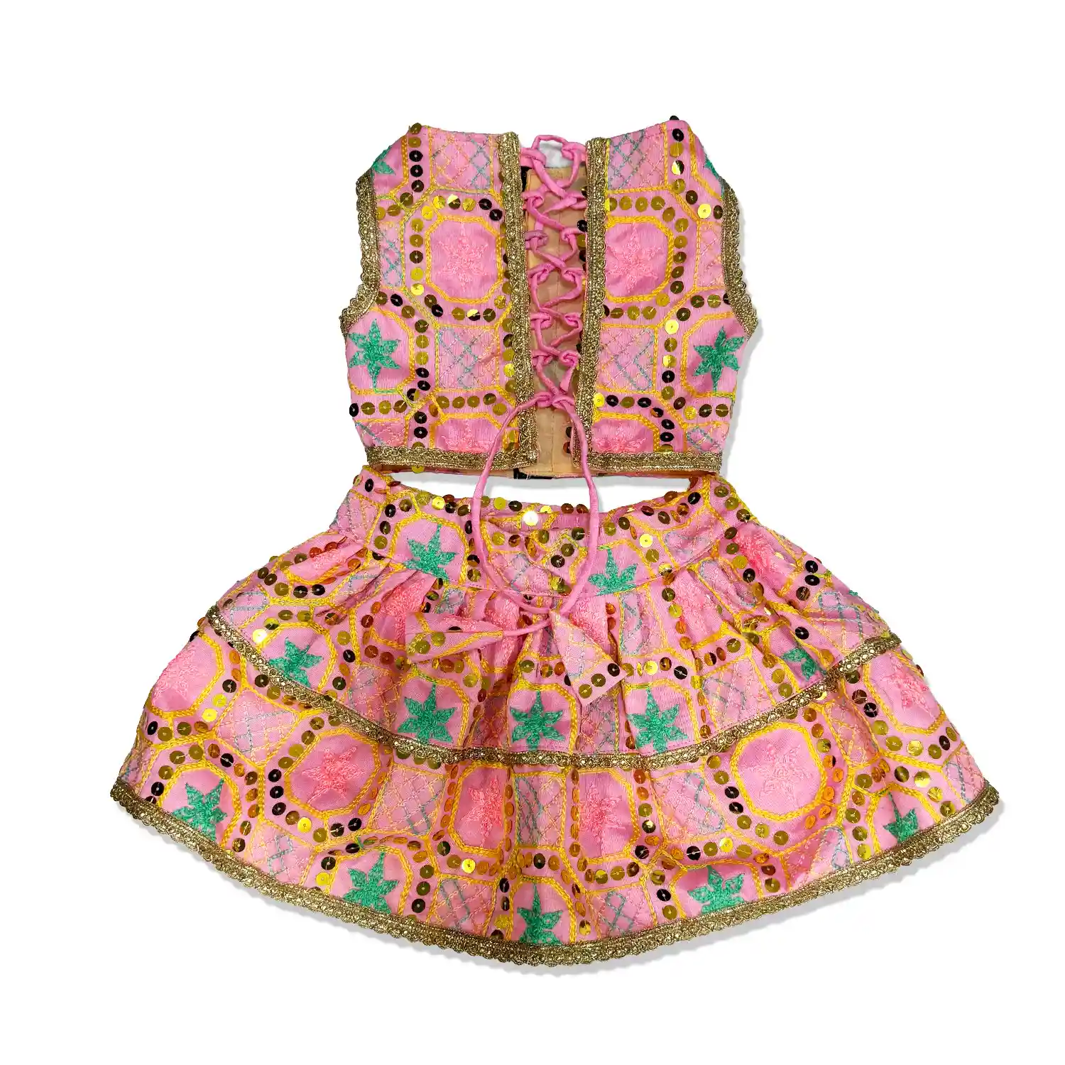 PawsIndia Traditional Desi Diva – Lehenga Choli Set For Cat, Pink