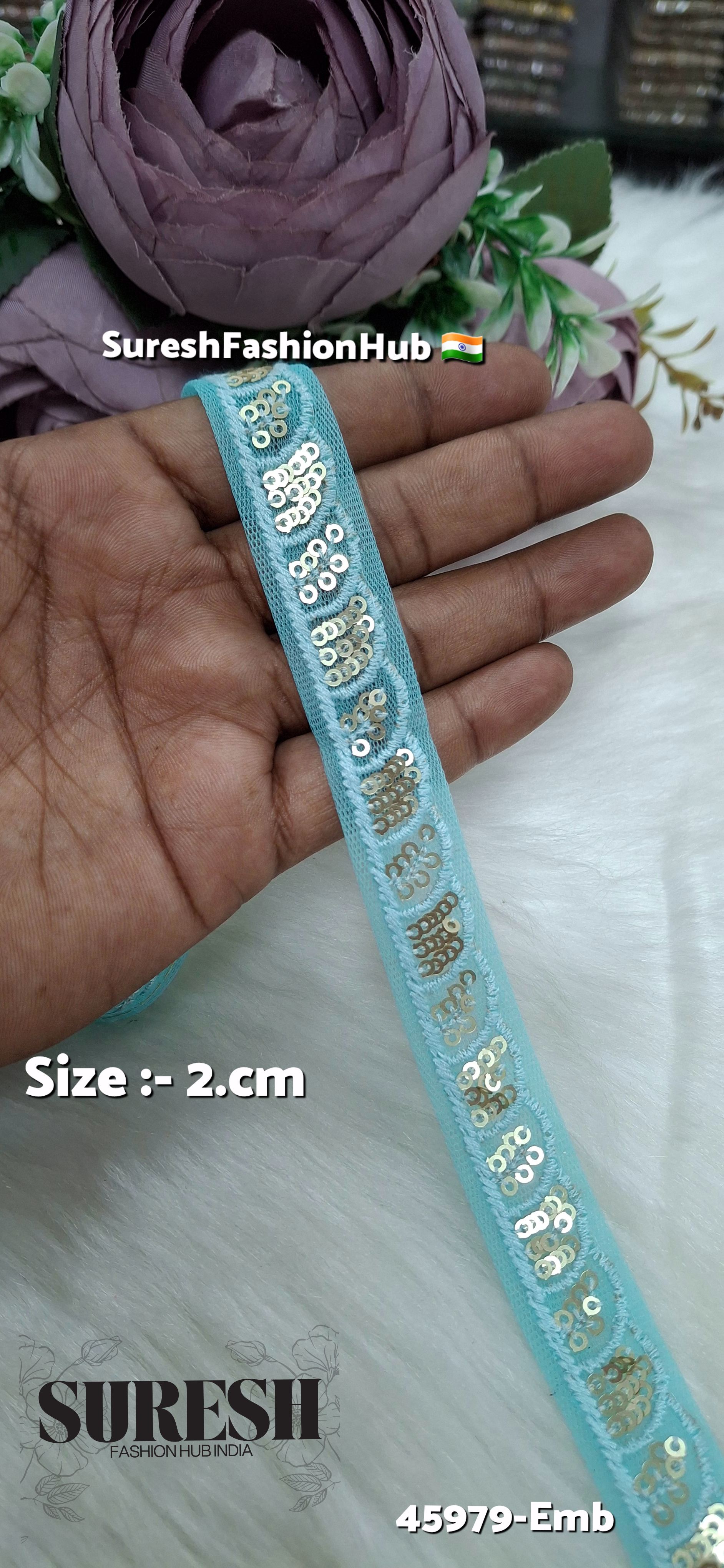 Sea Green Tone-on-Tone Net Embroidery Lace