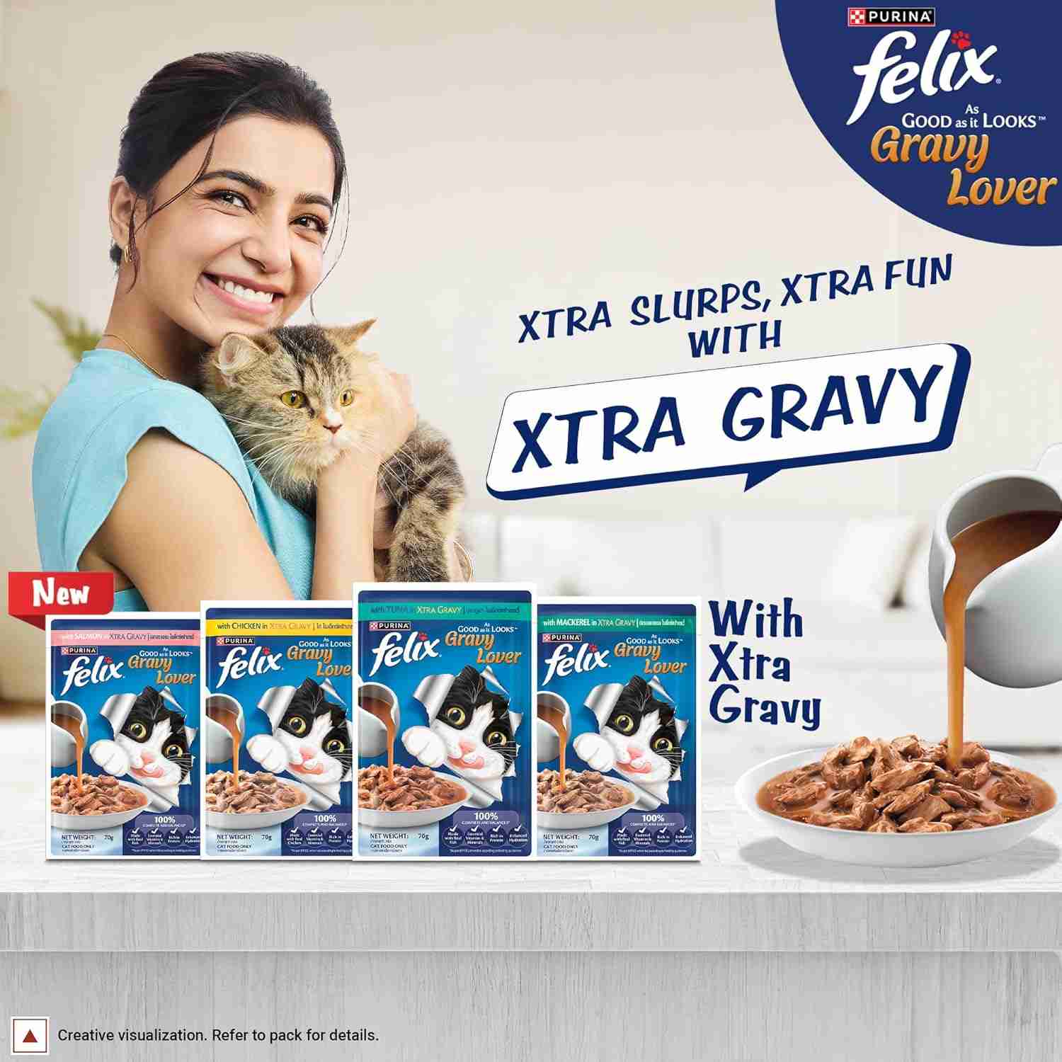 Purina Felix Gravy Lover Meaty Chicken Chunks Wet Cat Food, 70g