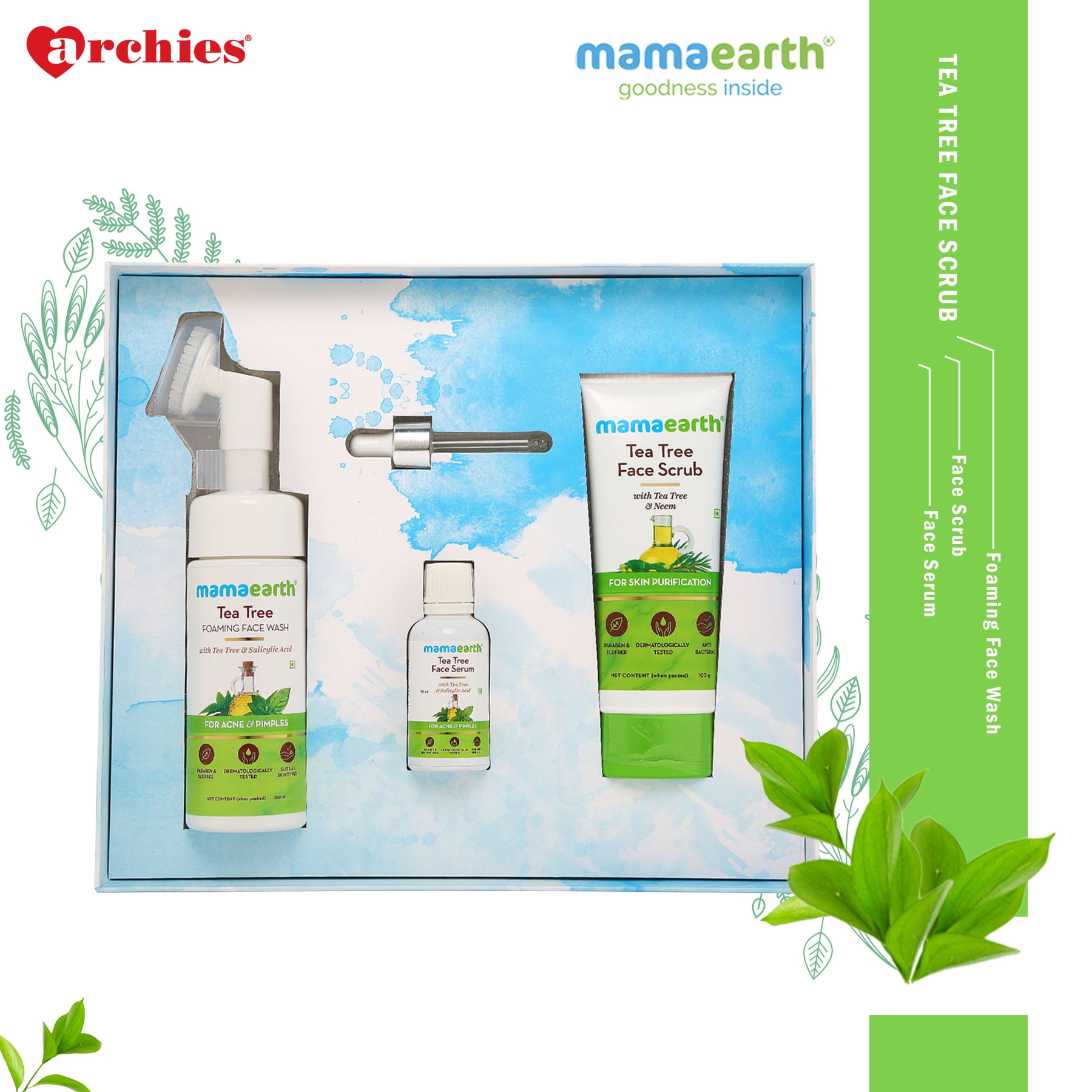 Mamaearth | Mamaearth Tea Tree Goodness Kit with UXR Wild Rose Body Wash 200ml & UXR Wild Rose Shower Gel 200ml 1