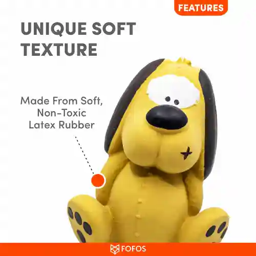 Barkbutler Fofos Latex Bi Dog Toy for Dogs | For Small Chewers (Yellow)