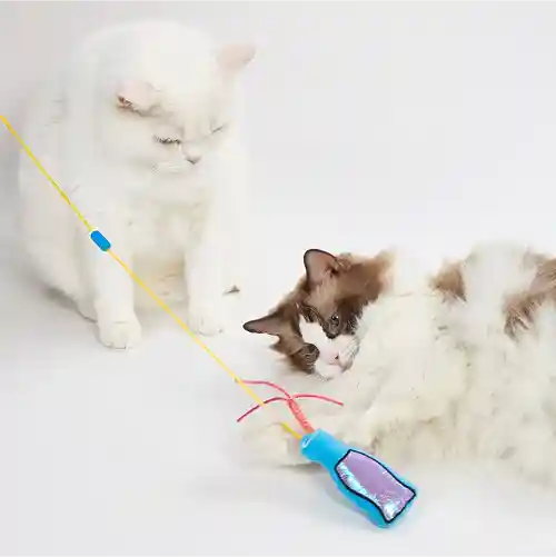 BarkButler Fofos Cat Wand Toy Replaceable Hungry Kittens