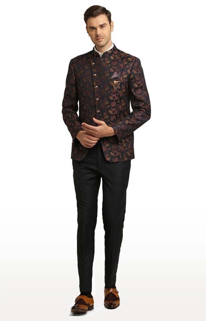 Buy Golden Art Silk Jacquard Jodhpuri Suit Online at Best Price | Cbazaar