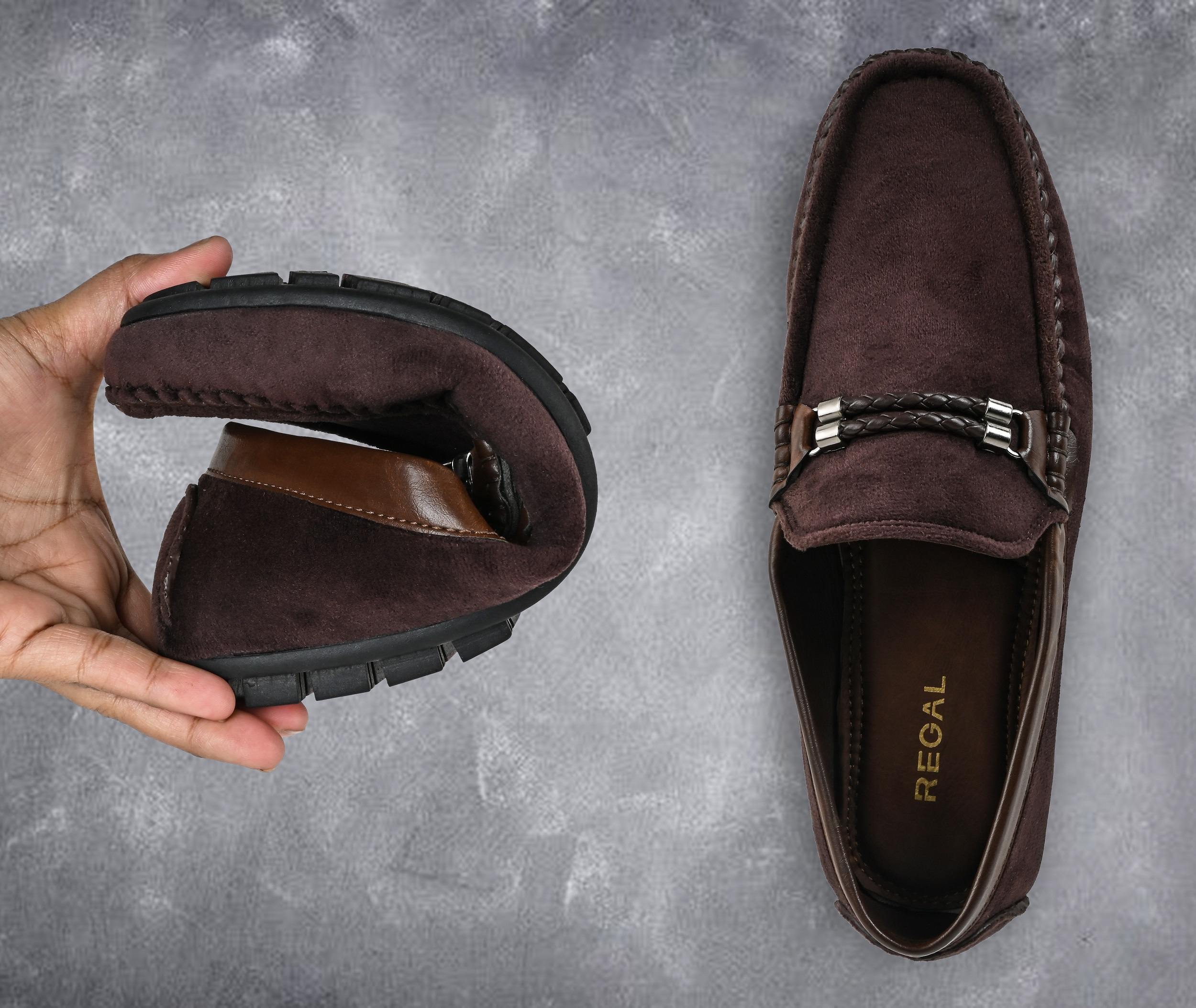 REGAL BROWN MEN CASUAL SUEDE LOAFER