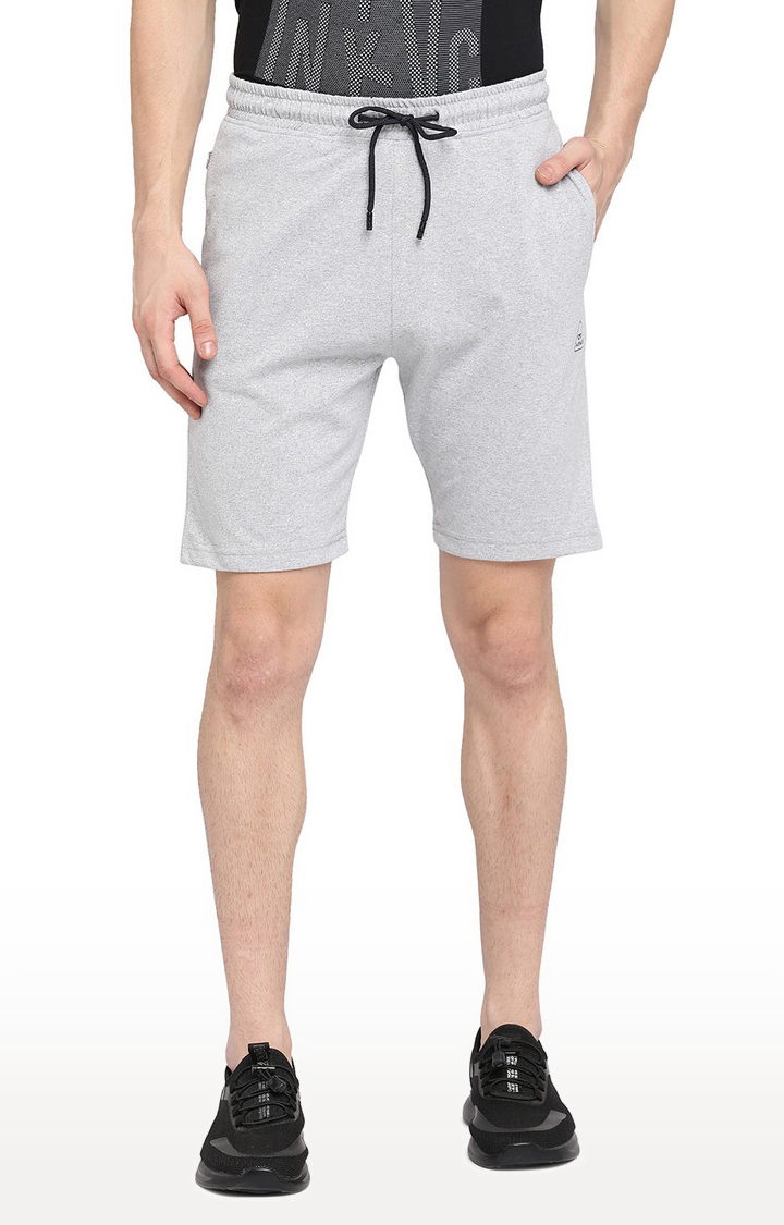 JadeBlue | JB-SH-021/A GREY MELANGE Men's Grey Cotton Solid Shorts 0