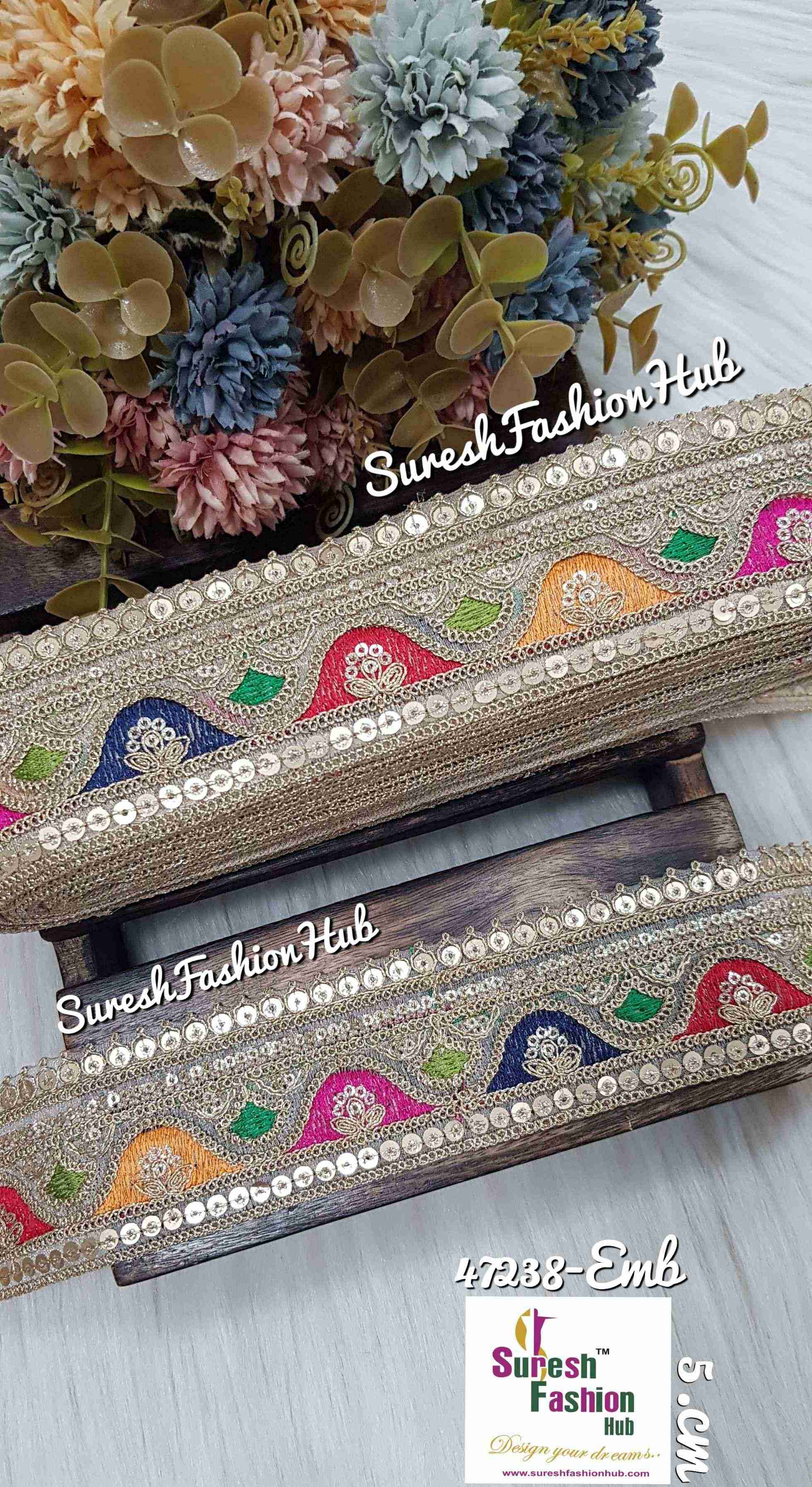  Sabyasachi-Inspired Multicolor Organza Embroidery Lace