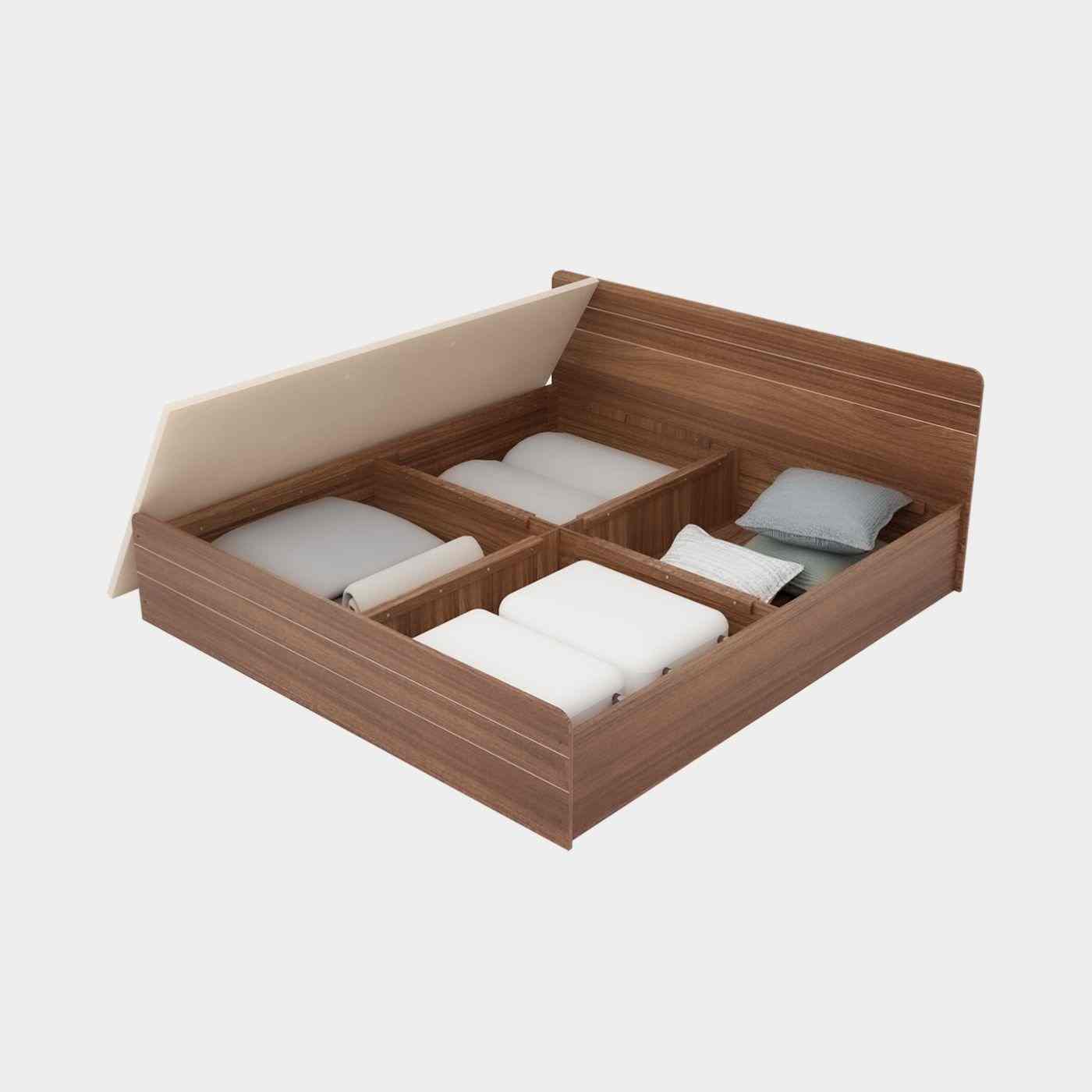 Valancia King Size Box Bed - Leon Teak Finish