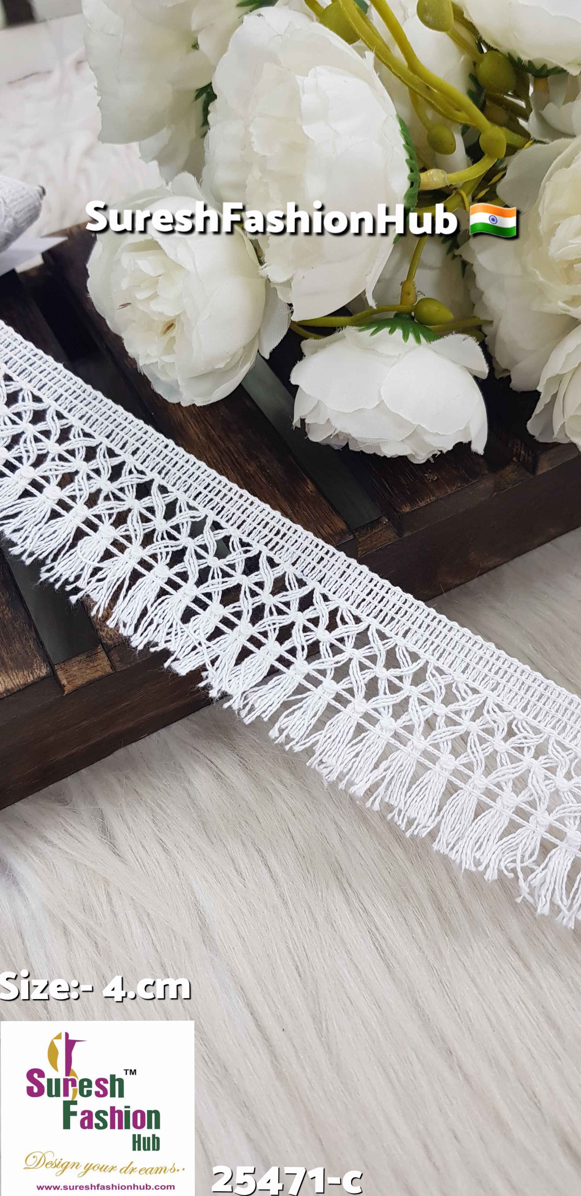 White Cotton Fringe Lace