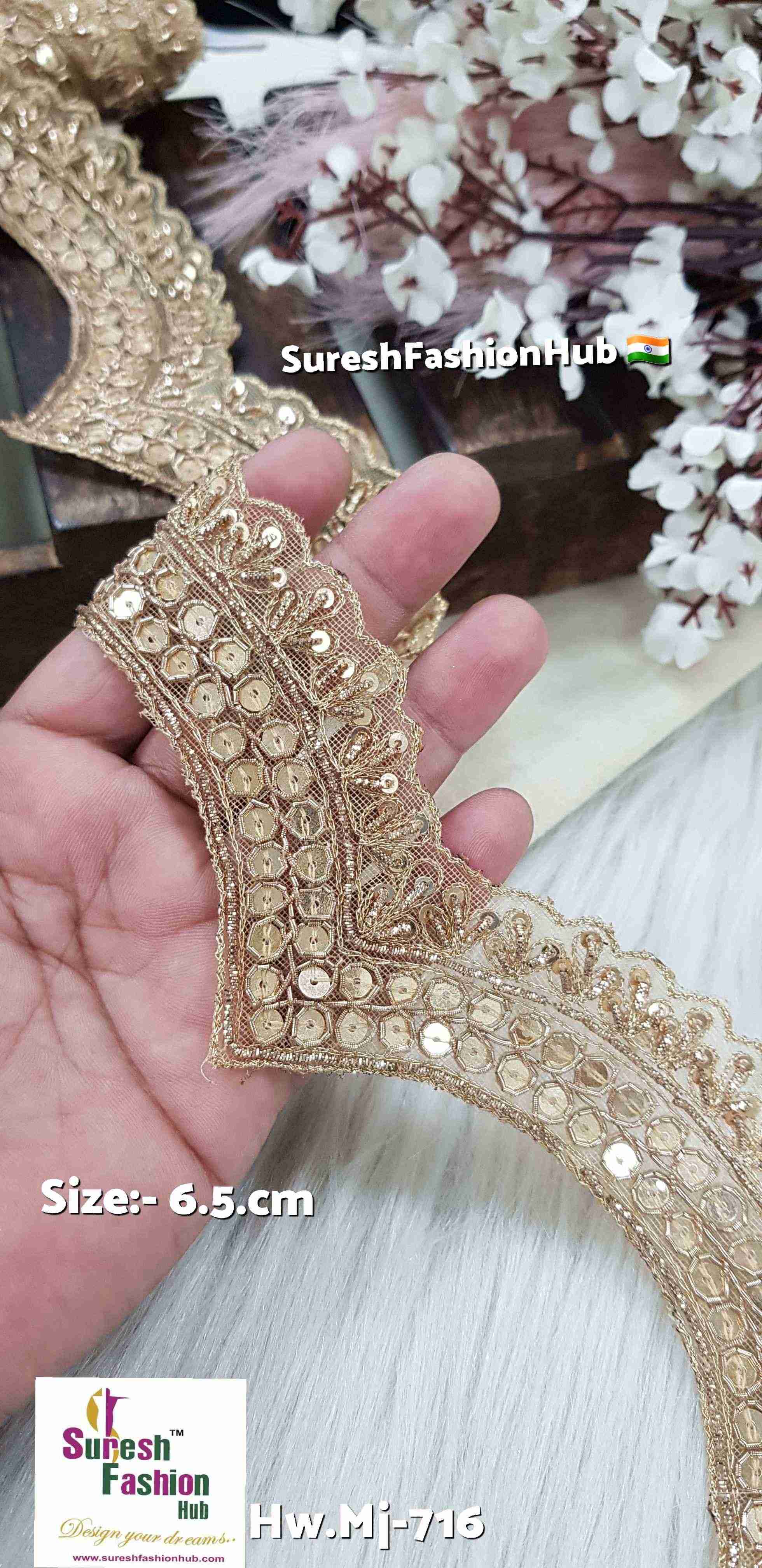 Matt Radiance Scalloped Zardosi Lace