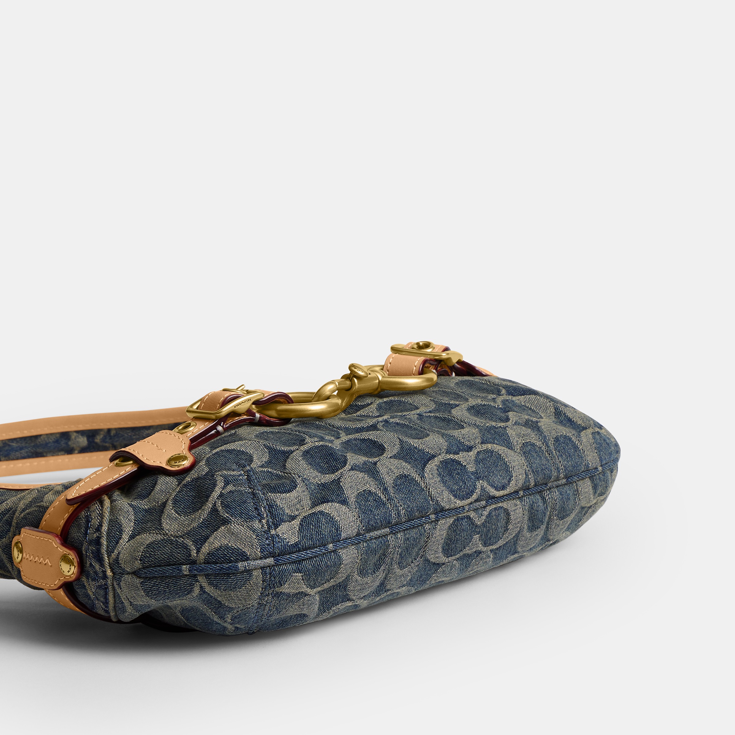 Belted Ergo Shoulder Bag 26 In Signature Regenerative Cotton Denim
